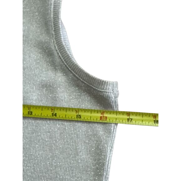 Chico’s The Ultimate Tee Sleeveless Tank | Size 2 | Metallic Ribbed Knit - Picture 7 of 10
